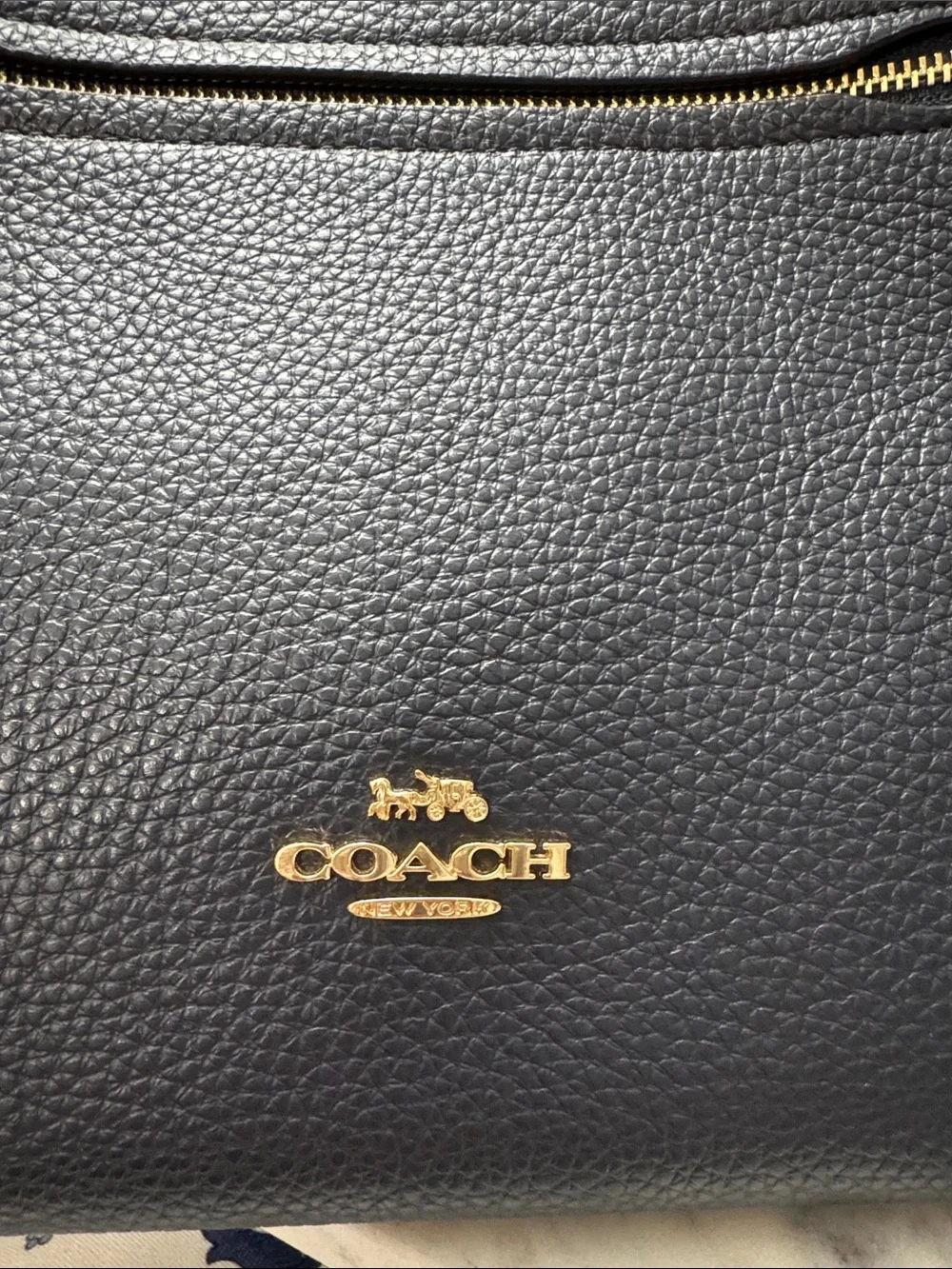 Coach Kristy Pebbled Leather Shoulder Bag with Gold Hardware & Ombre Coach Pouch - Picture 2 of 16